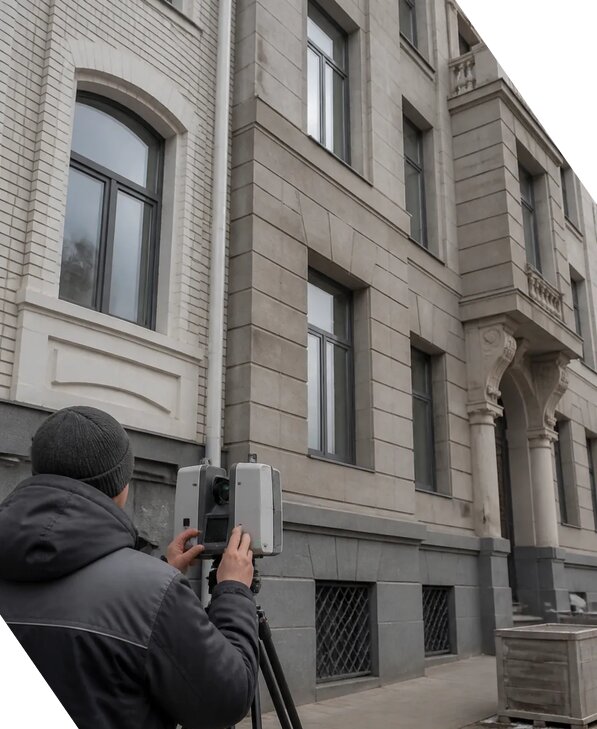 Лазерное сканирование фасадов зданий для обследования в Воткинске